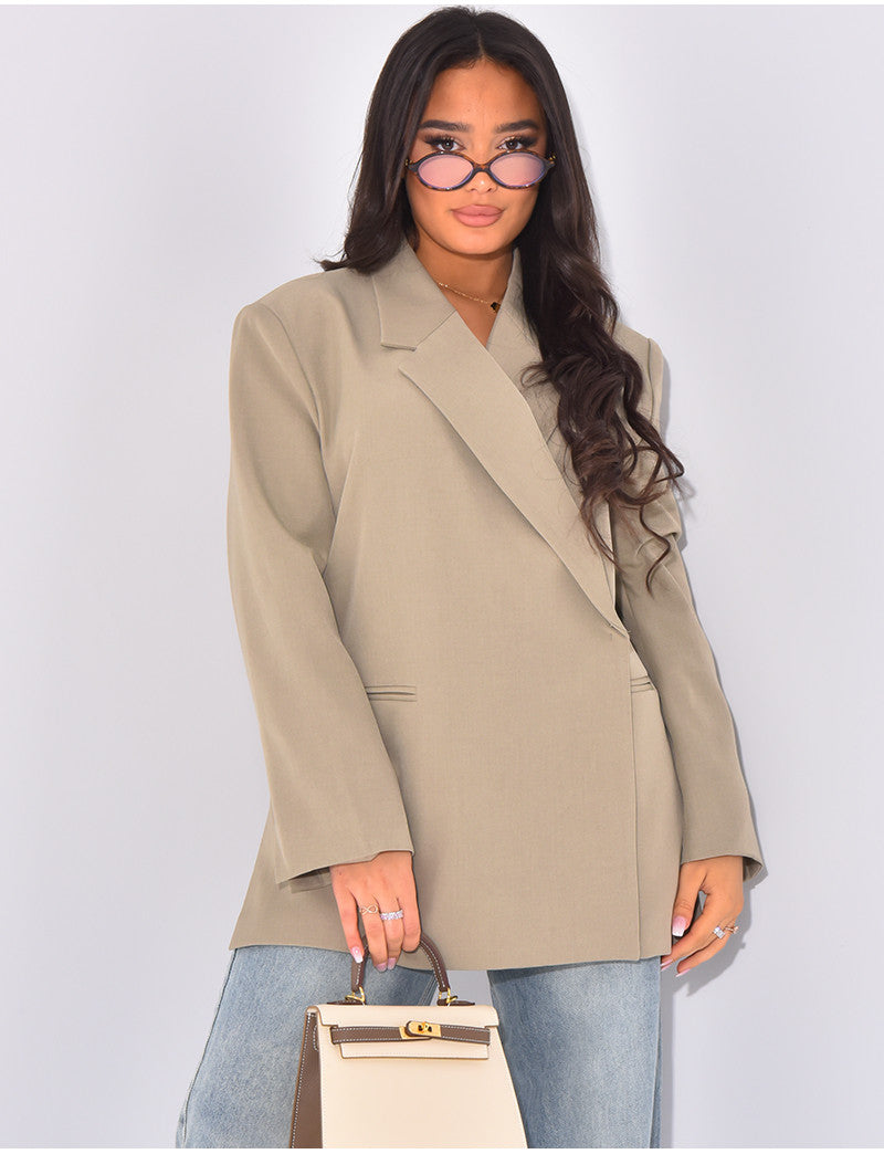 Blazer oversize à fentes sur les côtés