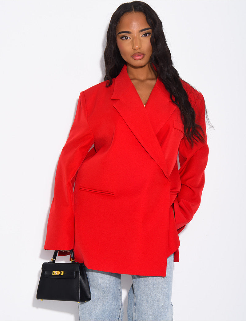 Blazer oversize à fentes