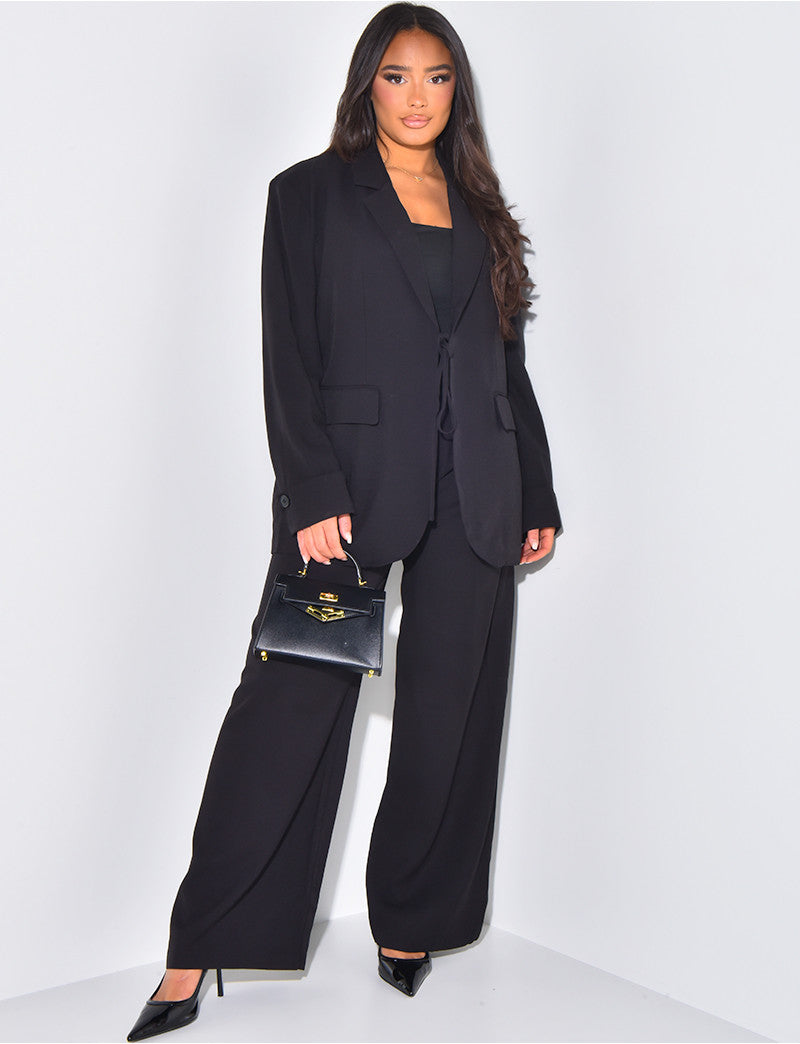 Blazer oversize en lin à nouer