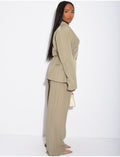 Ensemble 3 pièces bolero, blazer sans manche et pantalon taille haute
