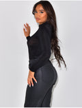 Body manches longues col montant
