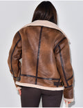 Veste oversize aviateur fourrée