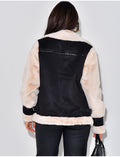 Veste aviateur oversize à fourrure