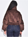 Veste style bombardier en suédine oversize
