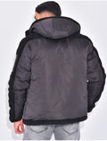 Bombers à capuche bi-matière