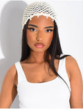 Bonnet en crochet à perles