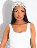 Bonnet en crochet à perles