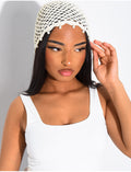 Bonnet en crochet à perles