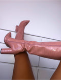 Bottes à talons effet peau de serpent