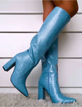 Bottes à talons effet peau de serpent