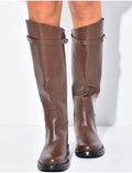 Bottes plates & montantes en similicuir