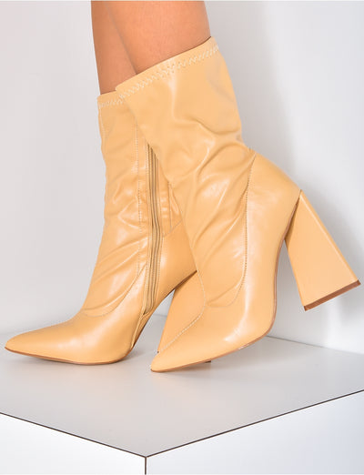 Bottines en simili à talons destructurées