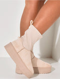 Bottines en suédine bi-matière
