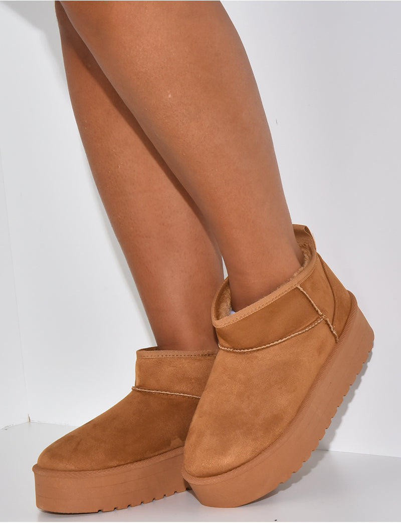 Bottines en suédine fourrées