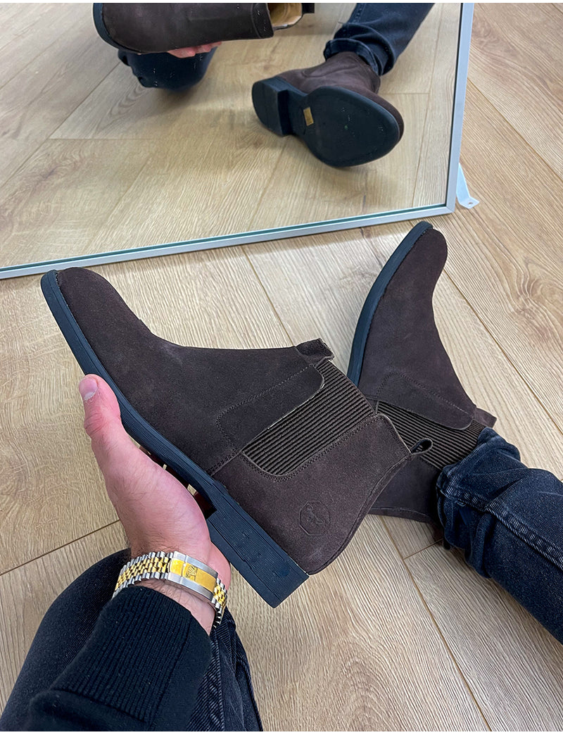 Chelsea boots en daim à élastique