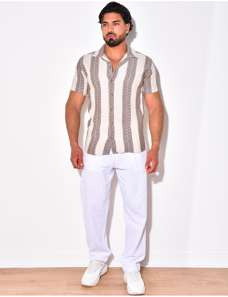 Chemise à bandes avec motifs