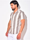 Chemise à bandes avec motifs