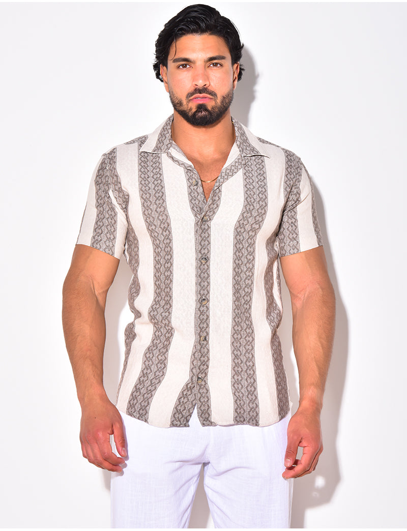 Chemise à bandes avec motifs