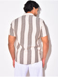 Chemise à bandes avec motifs