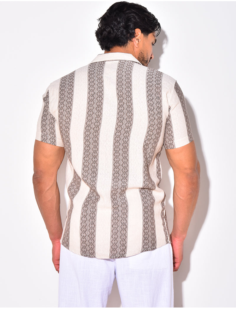 Chemise à bandes avec motifs