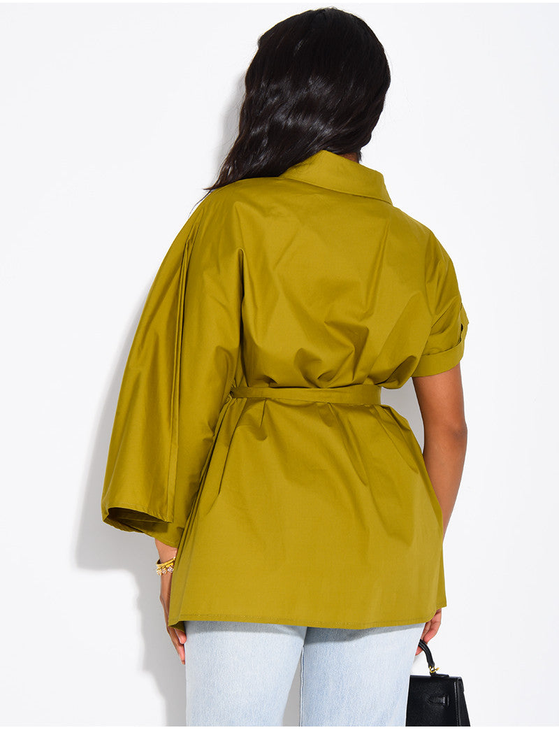 Chemise asymétrique à nouer à la taille