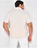 Chemise à motifs brodés en lin