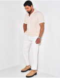 Chemise à motifs brodés en lin