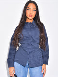 Chemise rayée cintrée à nouer dans le dos