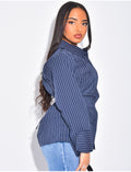 Chemise rayée cintrée à nouer dans le dos
