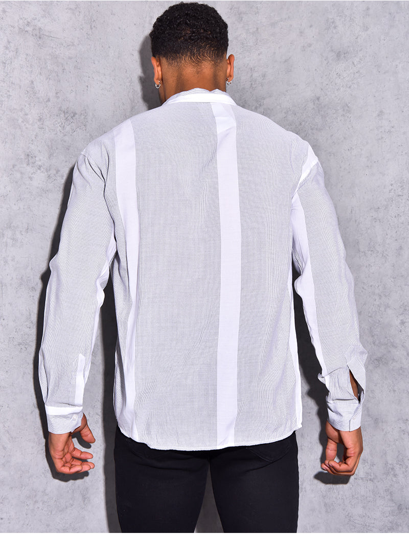 Chemise à rayures fine manches longues