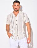 Chemise à rayures manches courte