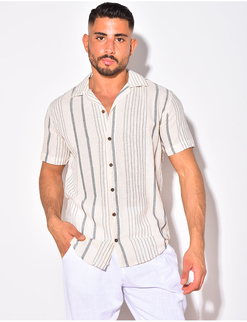 Chemise à rayures manches courte