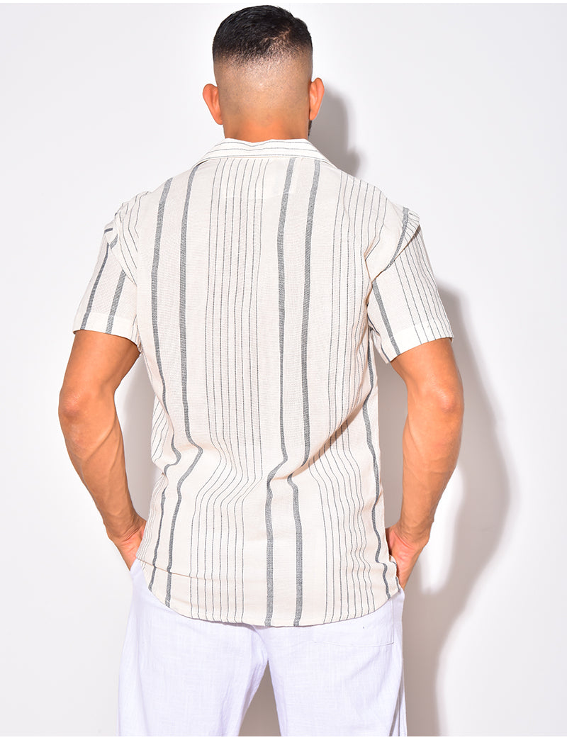 Chemise à rayures manches courte