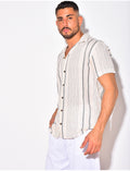 Chemise à rayures manches courte