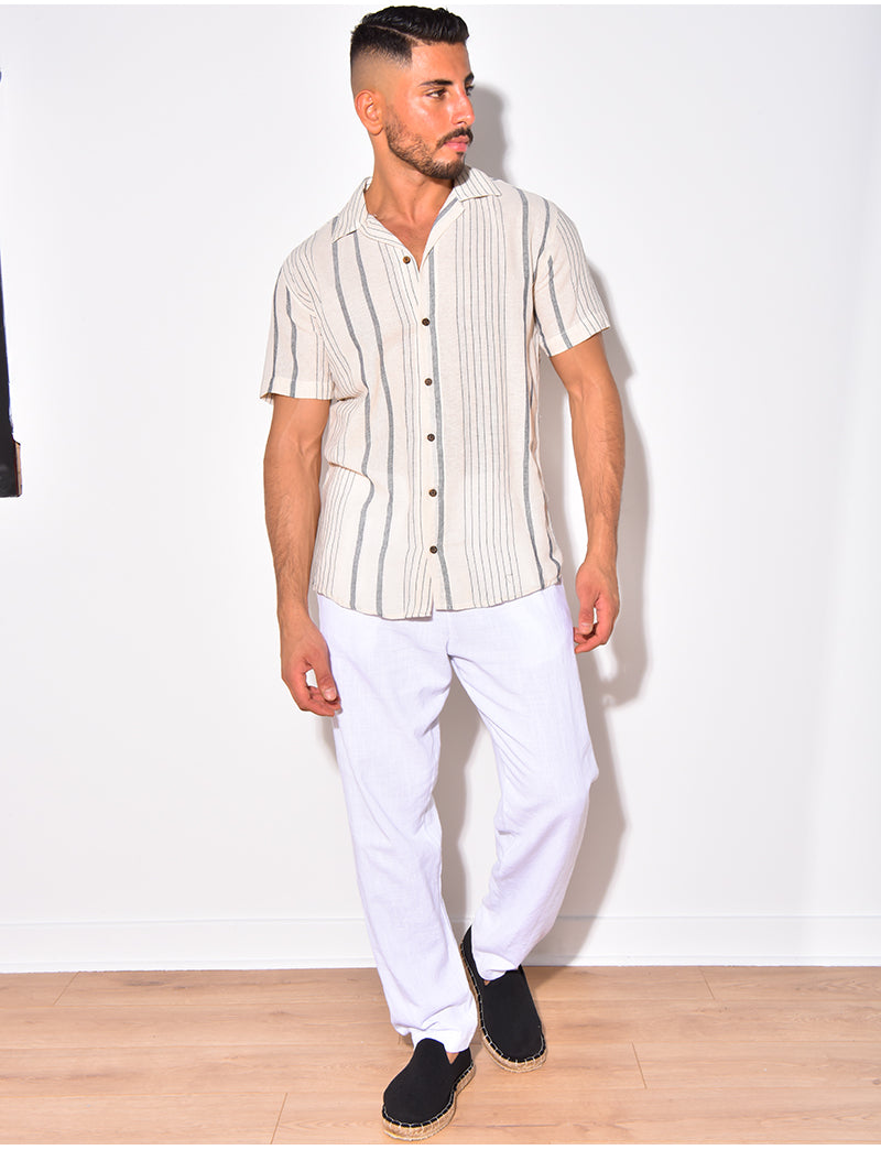 Chemise à rayures manches courte