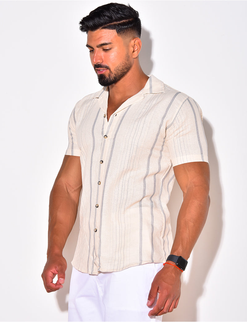 Chemise à rayures manches courtes