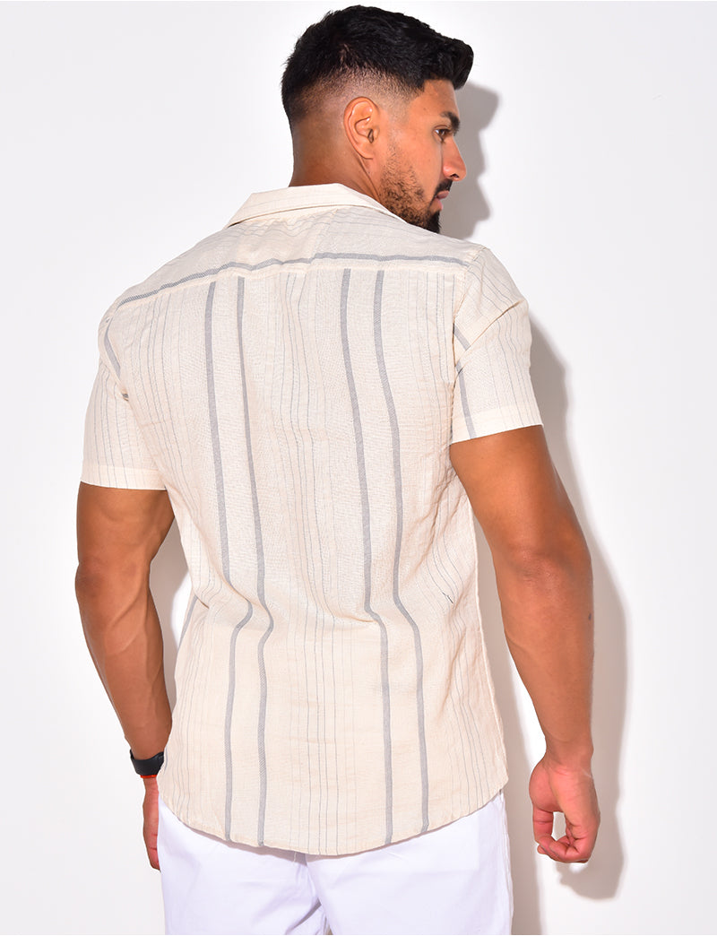 Chemise à rayures manches courtes