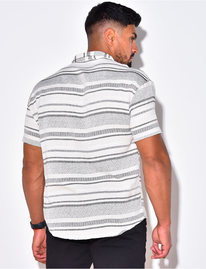 Chemise à rayures manches courtes