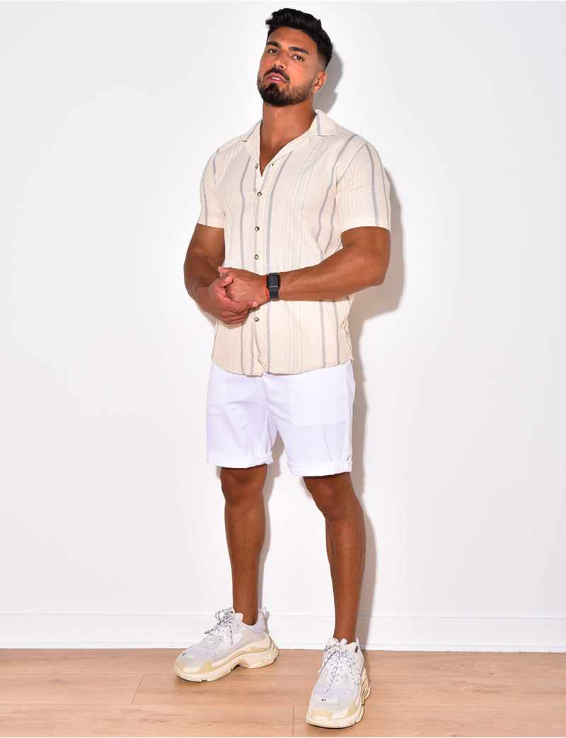 Chemise à rayures manches courtes