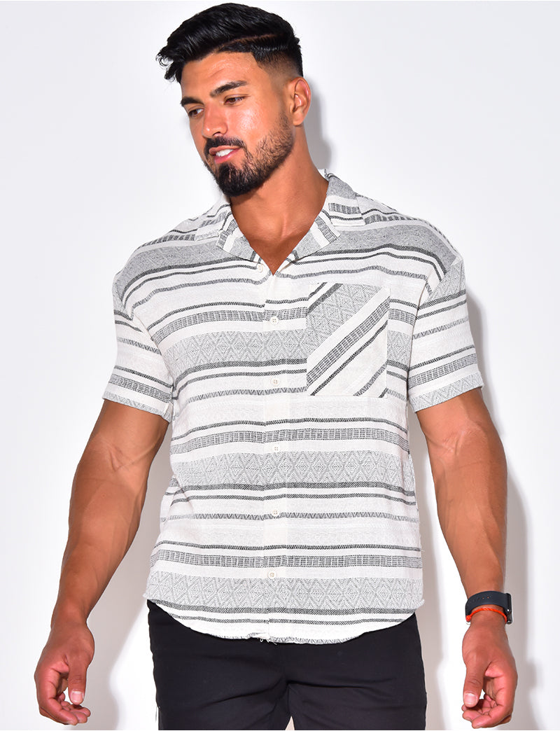 Chemise à rayures manches courtes