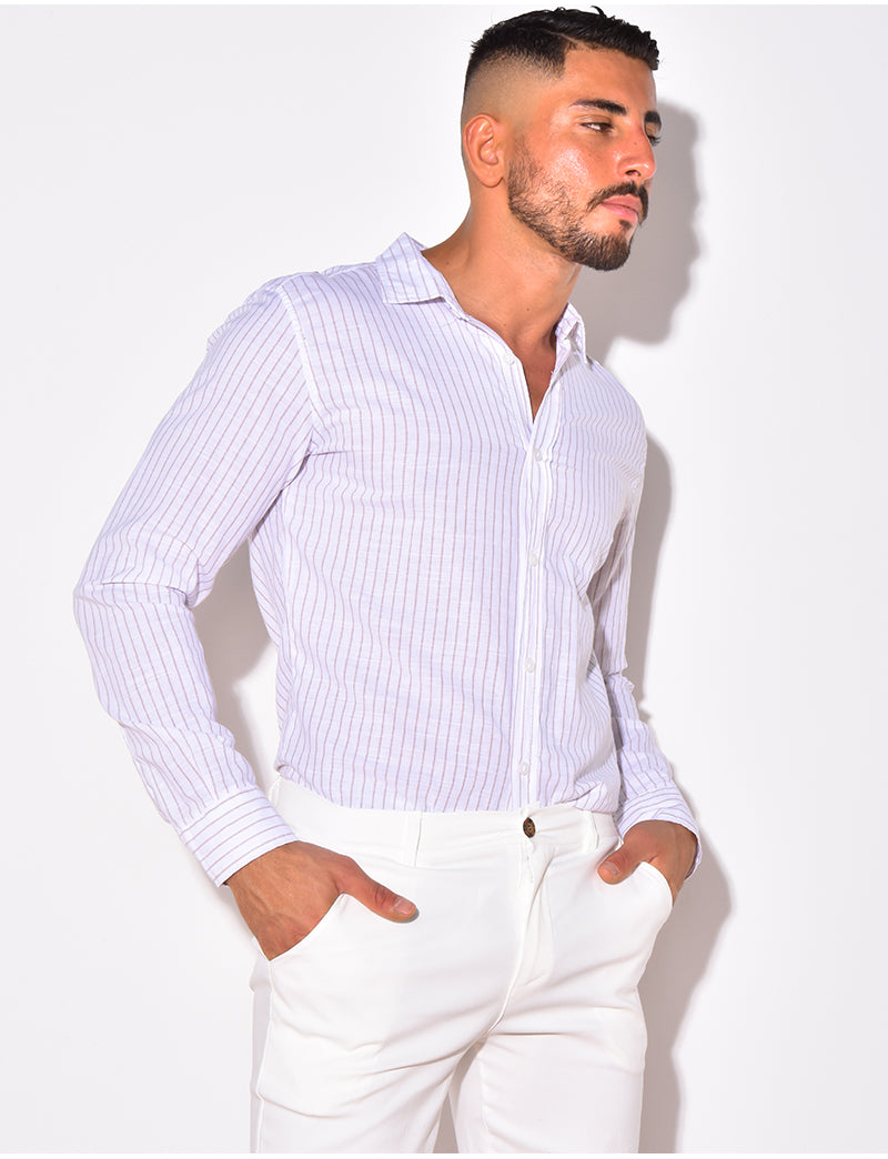 Chemise à rayures manches longue