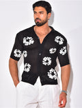 Chemise ajourée à fleurs