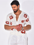 Chemise ajourée à fleurs