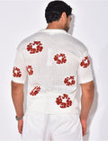 Chemise ajourée à fleurs