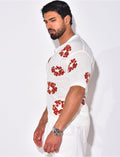 Chemise ajourée à fleurs
