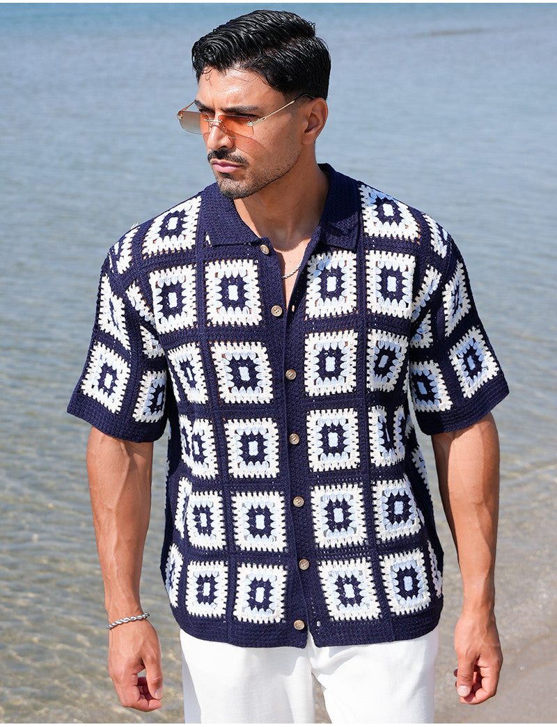 Chemise ajourée à motifs