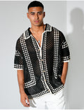 Chemise ajourée à motifs