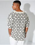 Chemise ajourée à motifs