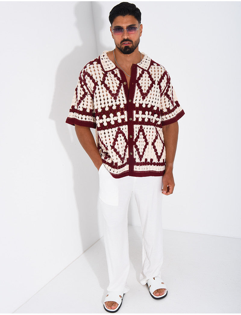 Chemise ajourée à motifs