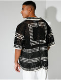 Chemise ajourée à motifs